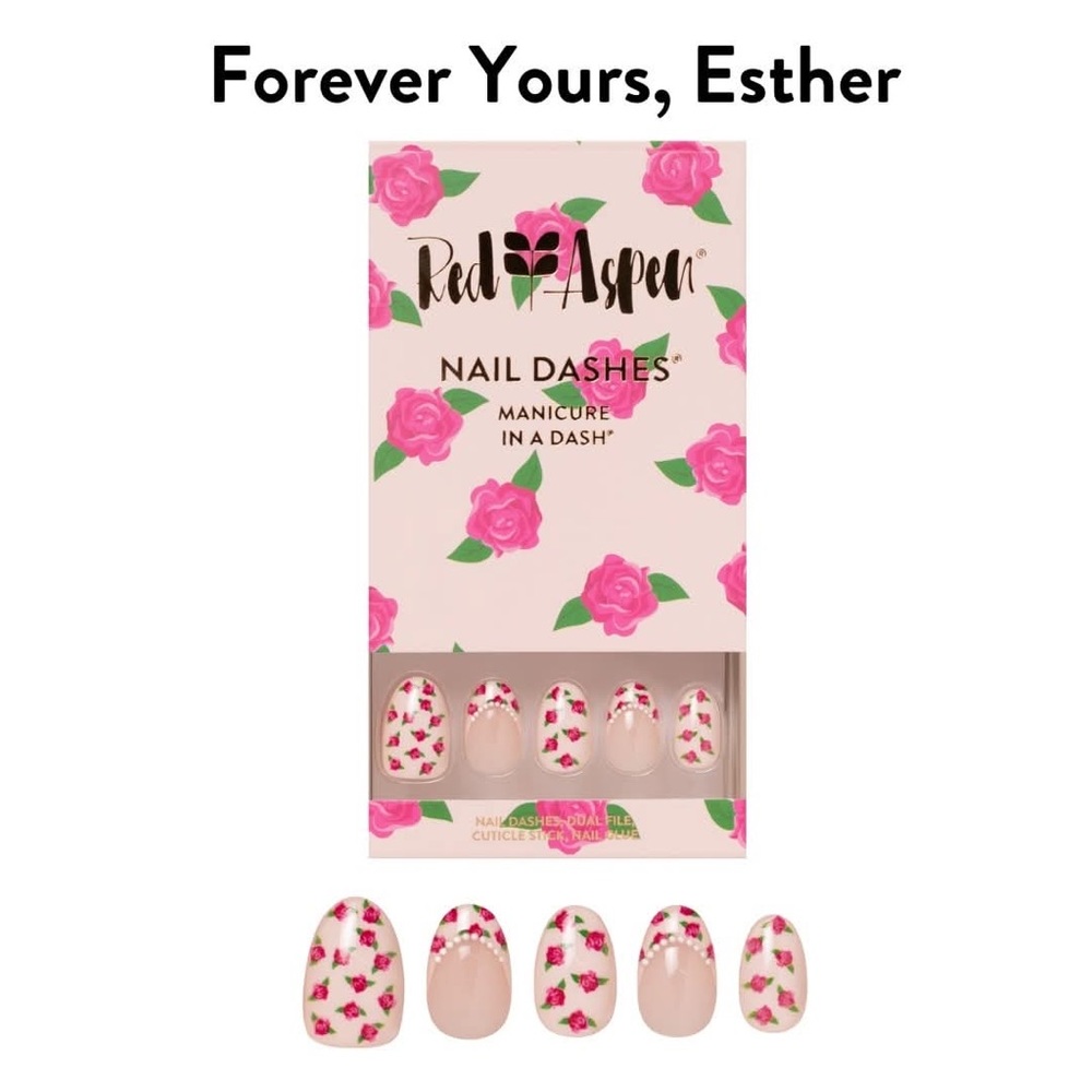 NEW 𝙍𝙚𝙙 𝘼𝙨𝙥𝙚𝙣 Press-On Nails Forever Yours, Esther Short
